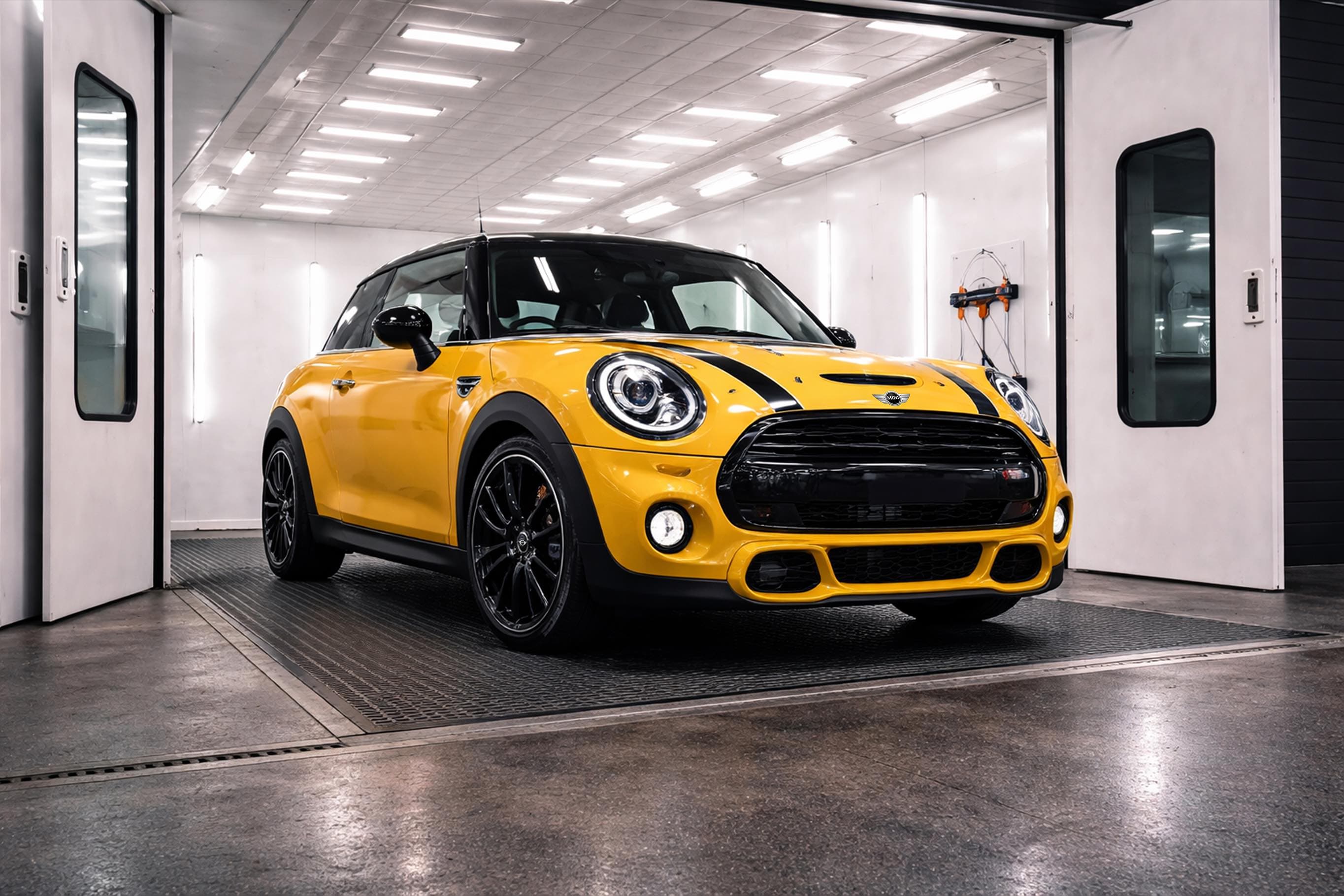 Professional automotive paint refinishing and detailing process at Auto Collision Group Gardena