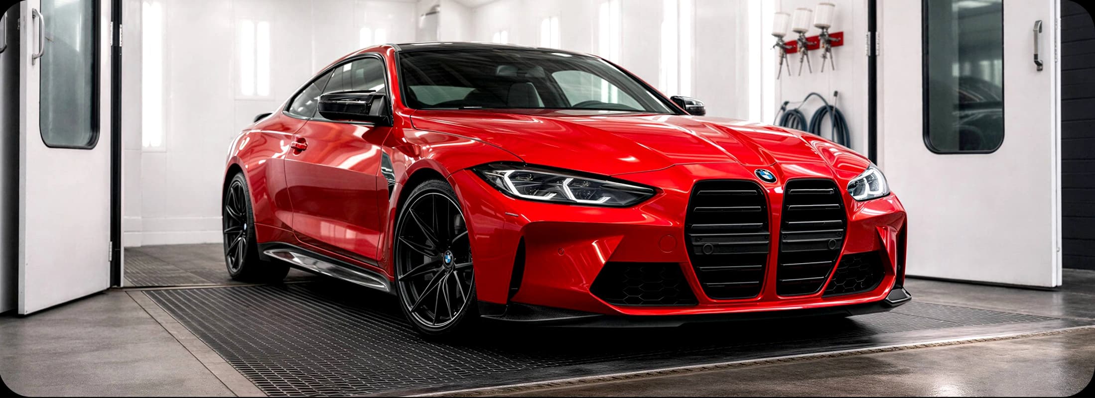 Professional automotive paint refinishing and detailing process at Auto Collision Group Whittier