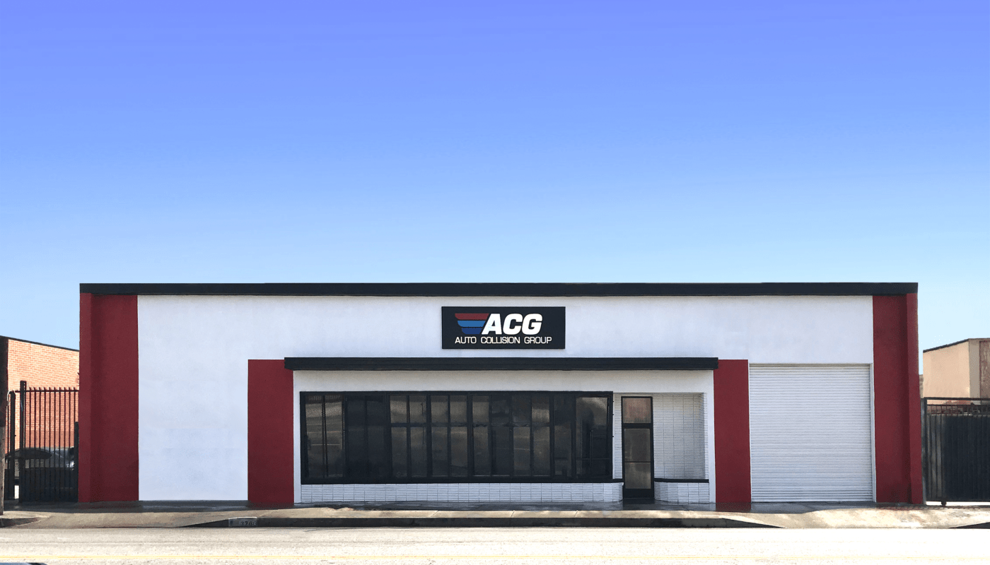 Auto collision repair shop exterior