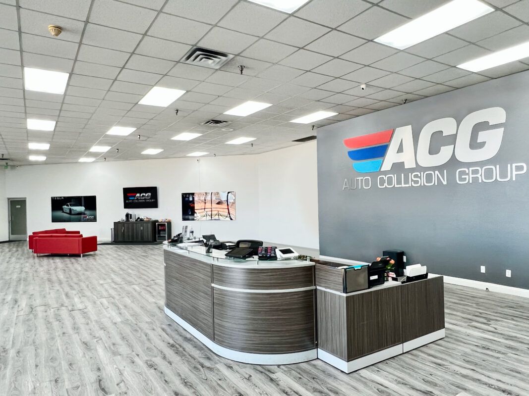 Auto collision repair service lobby