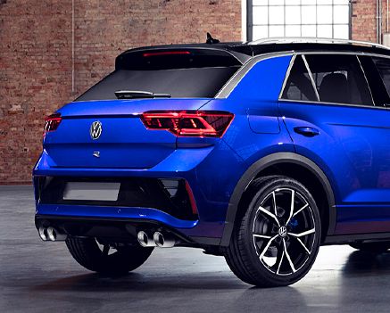 Blue Volkswagen SUV rear view