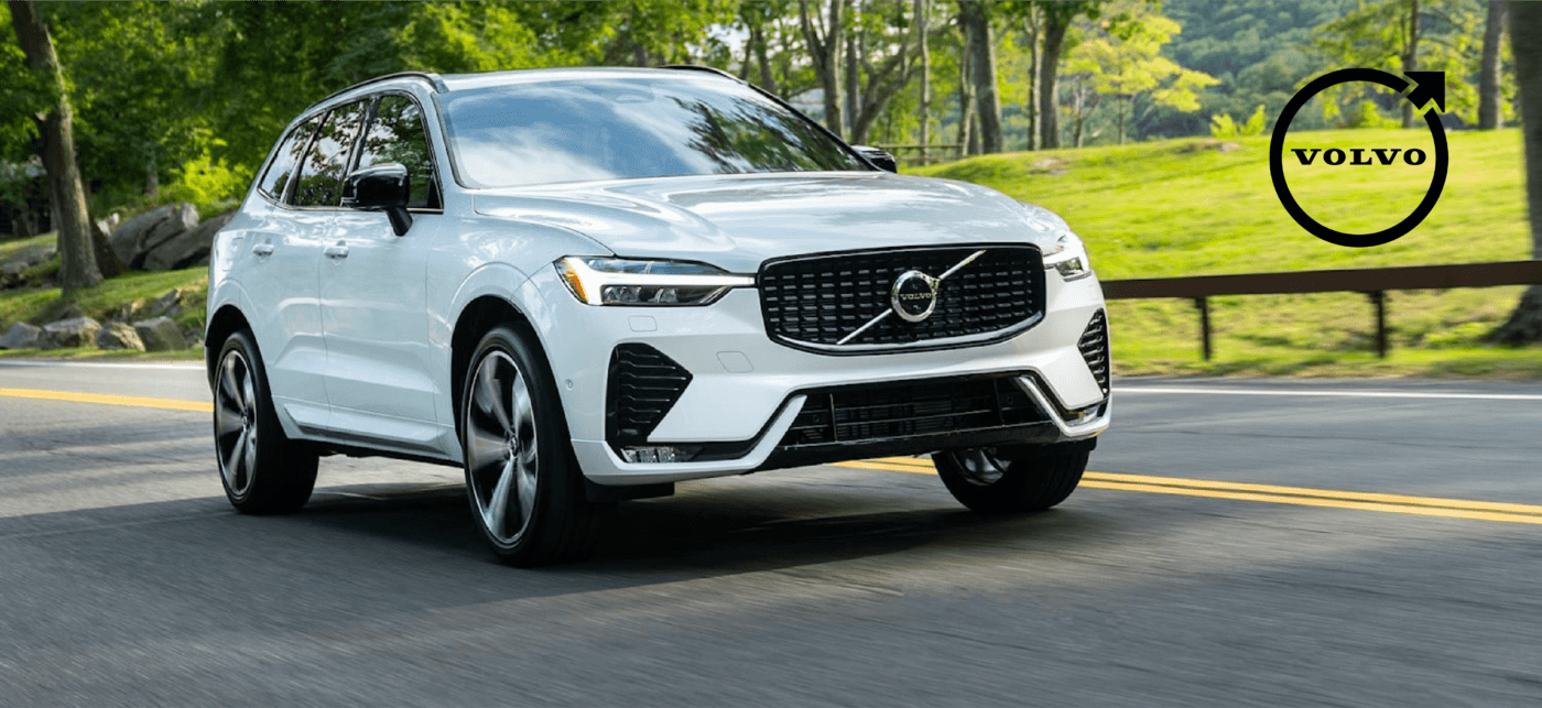 White Volvo SUV on road