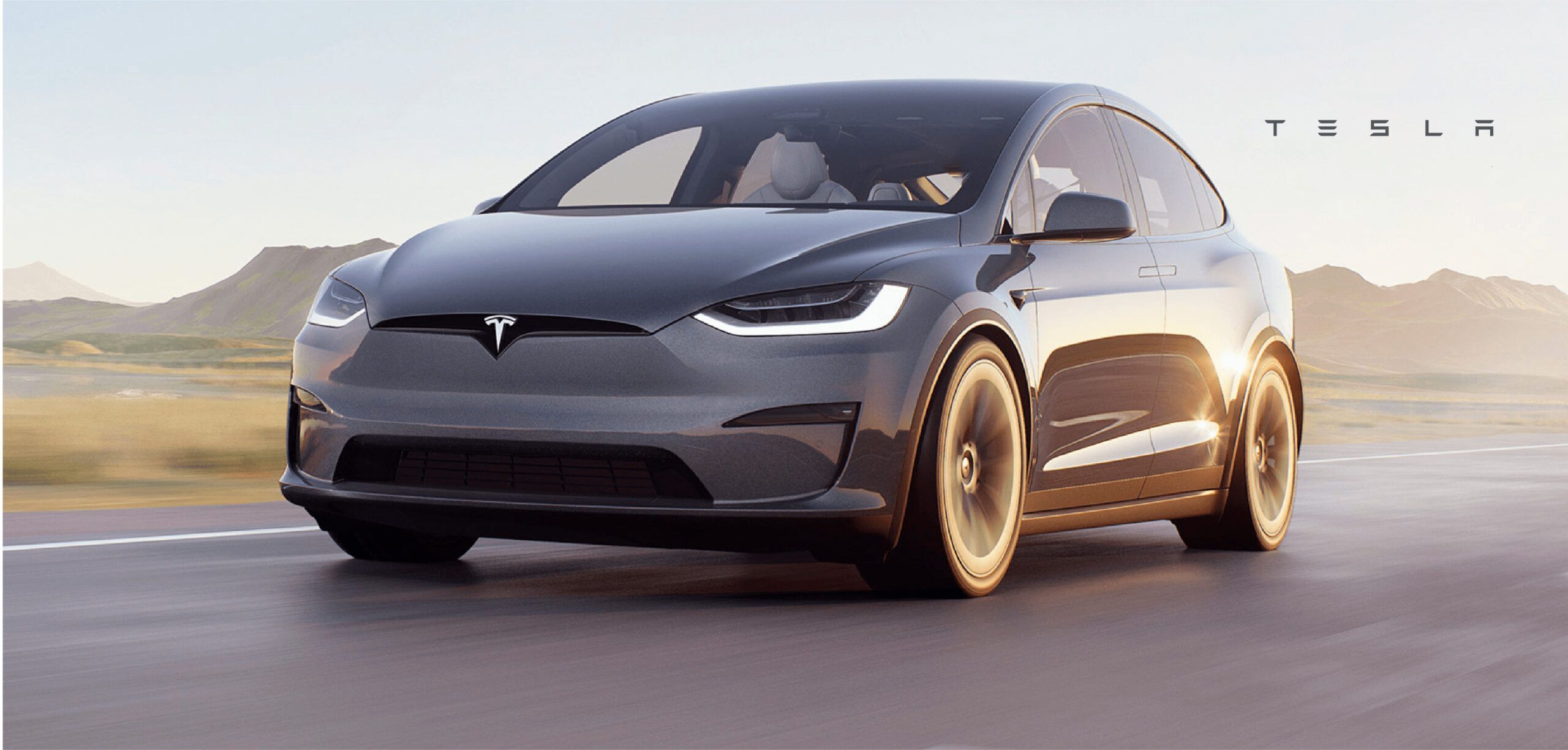 Electric vehicle driving scenic highway