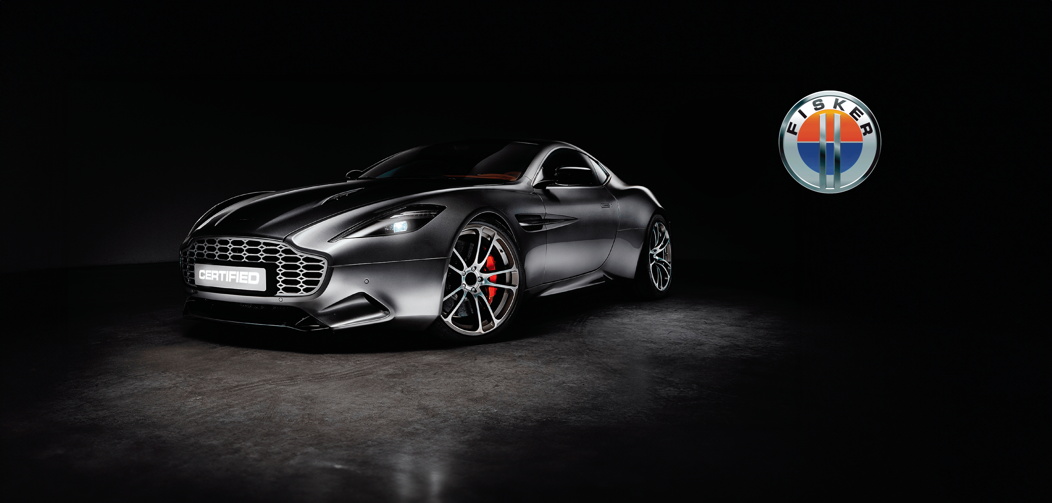 Sleek black Fisker luxury car