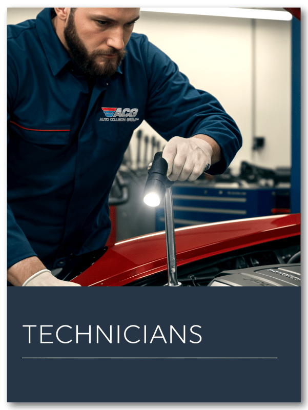 Auto repair technician inspecting vehicle
