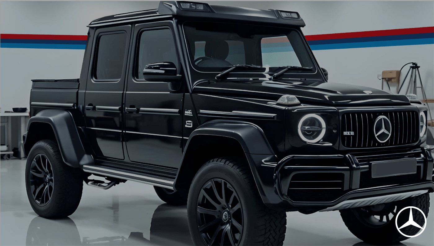 Luxury black pickup truck design