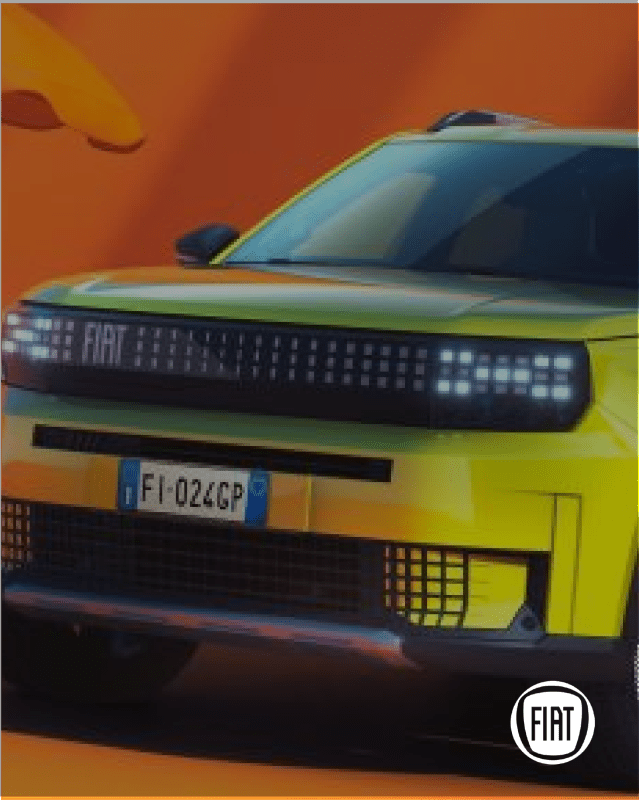 Yellow Fiat modern car grille