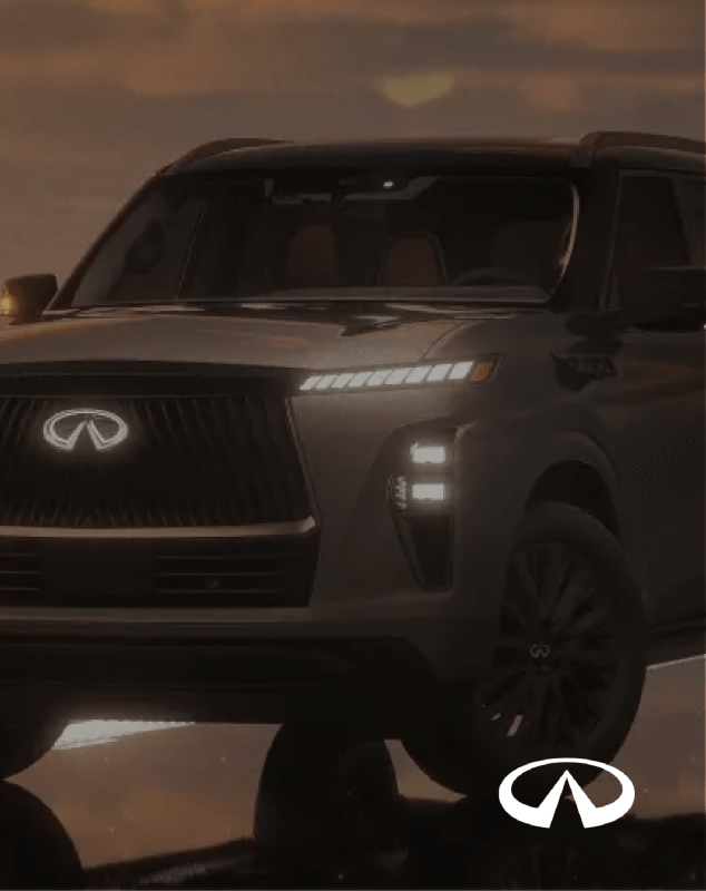 Luxury SUV with illuminated emblem