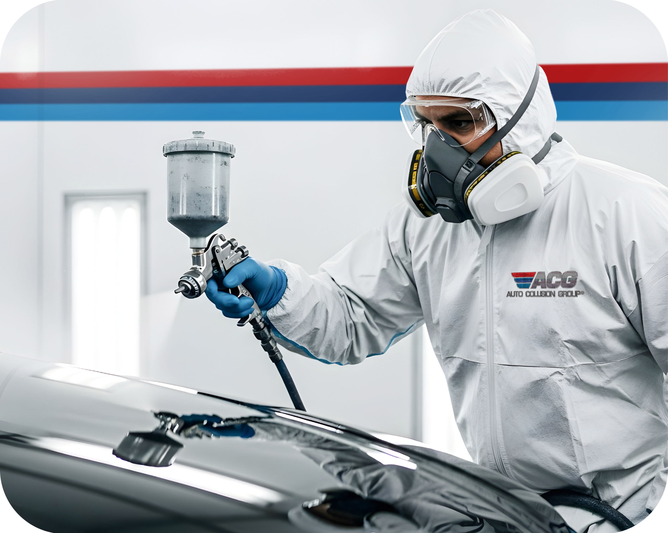 Auto Collision Group Gardena facility with certified collision repair equipment and paint booth